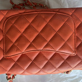 Coral quilted lambskin mini classic handbag with gold CC logo — Chanel | Endless UAE