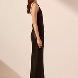 La Lune One Shoulder Cowl Back Maxi Dress