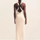 La Lune Lace Cross Back Maxi Dress