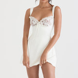 Adriana Satin And Lace Mini Dress