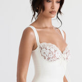 Adriana Satin And Lace Mini Dress