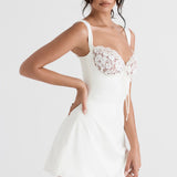 Adriana Satin And Lace Mini Dress