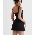 Adriana Black Satin And Lace Mini Dress - Endless - UAE Rental and Resale for Women's Fashion