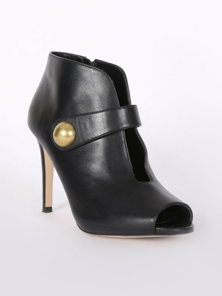 Agnes Leather Open Toe Ankle Boots - Endless