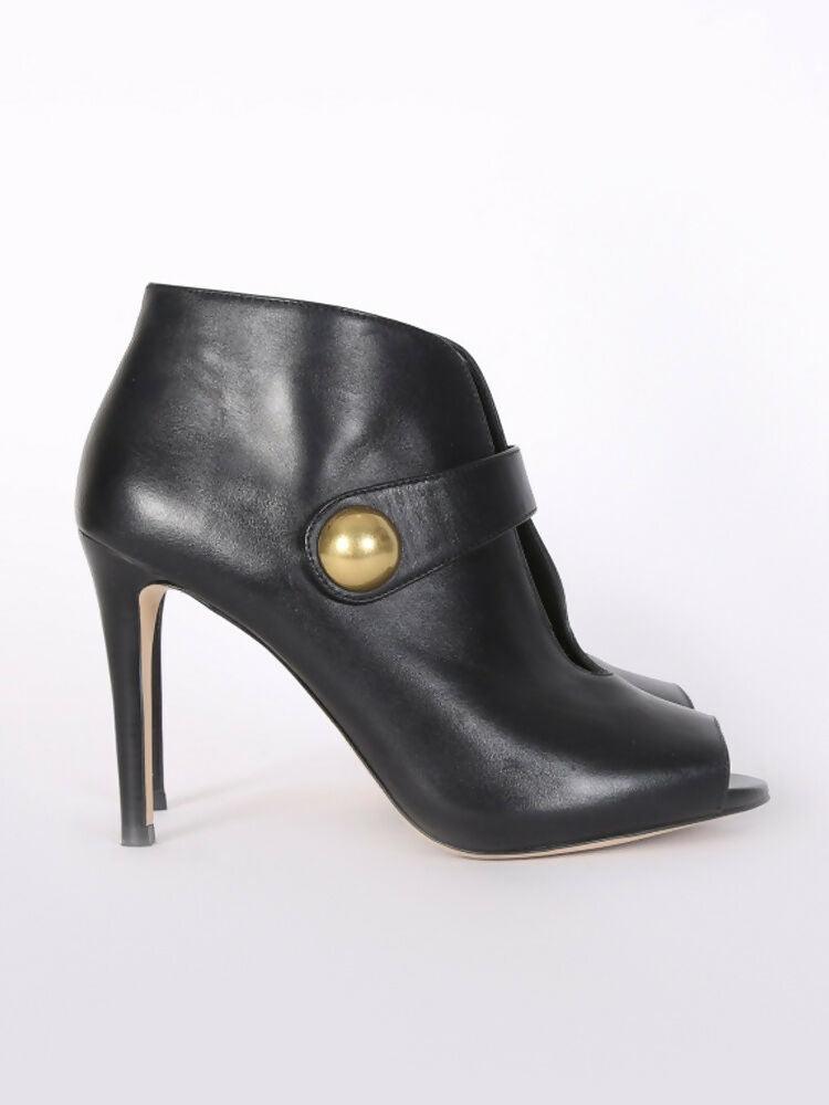 Agnes Leather Open Toe Ankle Boots - Endless
