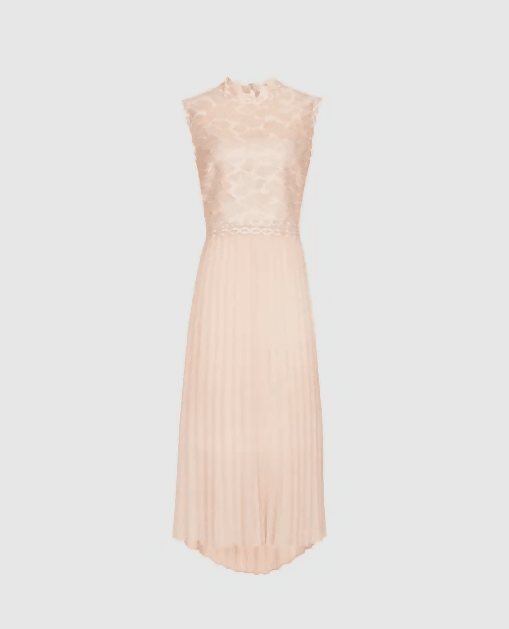Aideen Lace Detail Pleated Midi Dress - Endless - UAE Rental and Resale for Women's Fashion