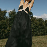 Aiden Black Linen Binding Dress - Endless - UAE Rental and Resale for Women's Fashion
