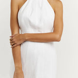Aisle White Linen High Neck Dress - Endless - UAE Rental and Resale for Women's Fashion