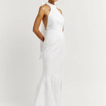 Aisle White Linen High Neck Dress - Endless - UAE Rental and Resale for Women's Fashion