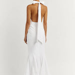 Aisle White Linen High Neck Dress - Endless - UAE Rental and Resale for Women's Fashion