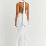 Aisle White Linen High Neck Dress - Endless - UAE Rental and Resale for Women's Fashion