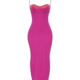 Aiza Raspberry Lace Trimmed Maxi Dress - Endless - UAE Rental and Resale for Women's Fashion