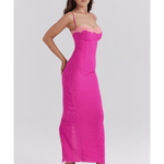 Aiza Raspberry Lace Trimmed Maxi Dress - Endless - UAE Rental and Resale for Women's Fashion