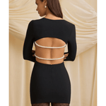 Akari Pearl-Detail Cut-Out Mini Dress - Endless - UAE Rental and Resale for Women's Fashion