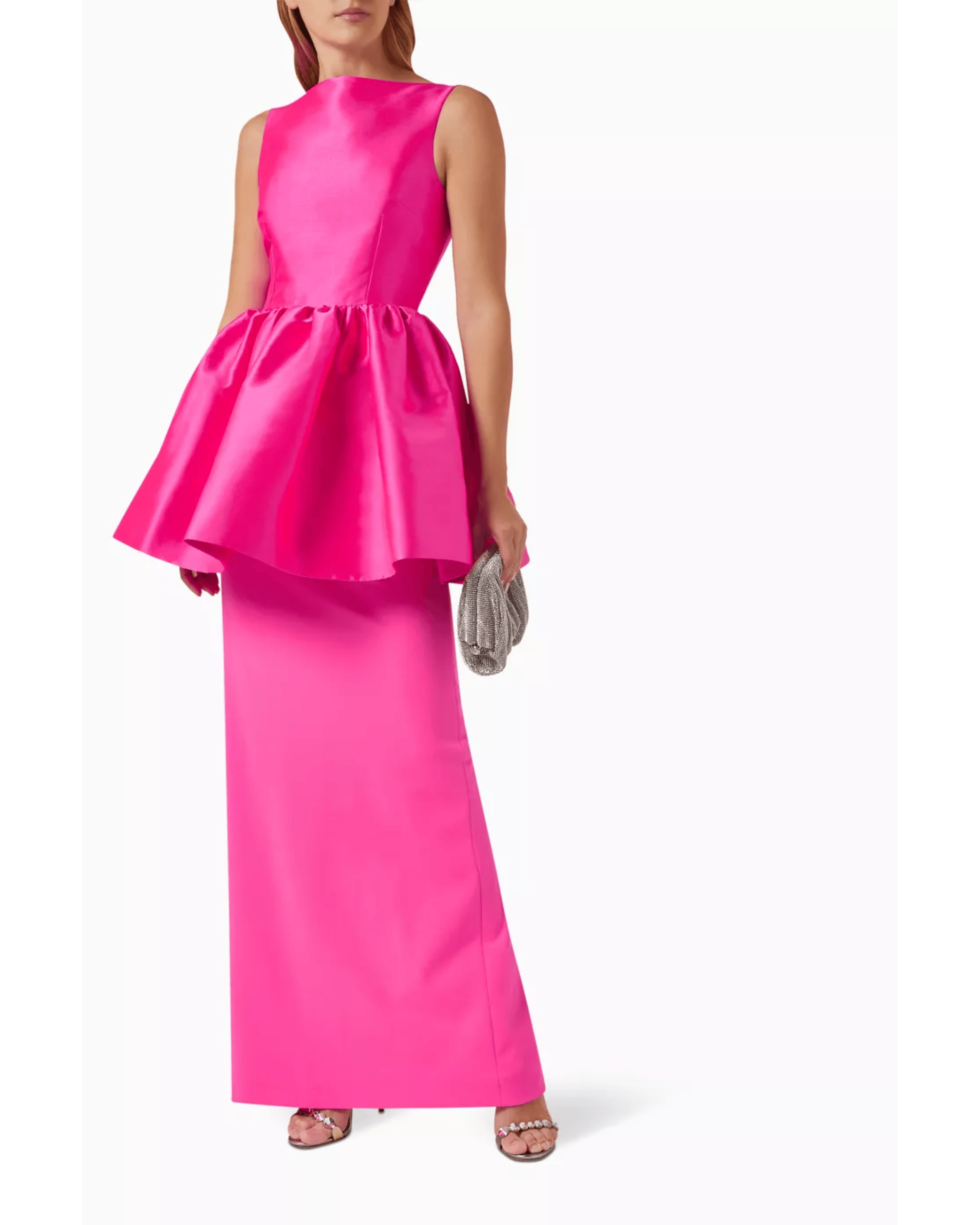 Alda Maxi Dress in Crepe-knit & Organza - Endless - UAE Rental and Resale for Women's Fashion
