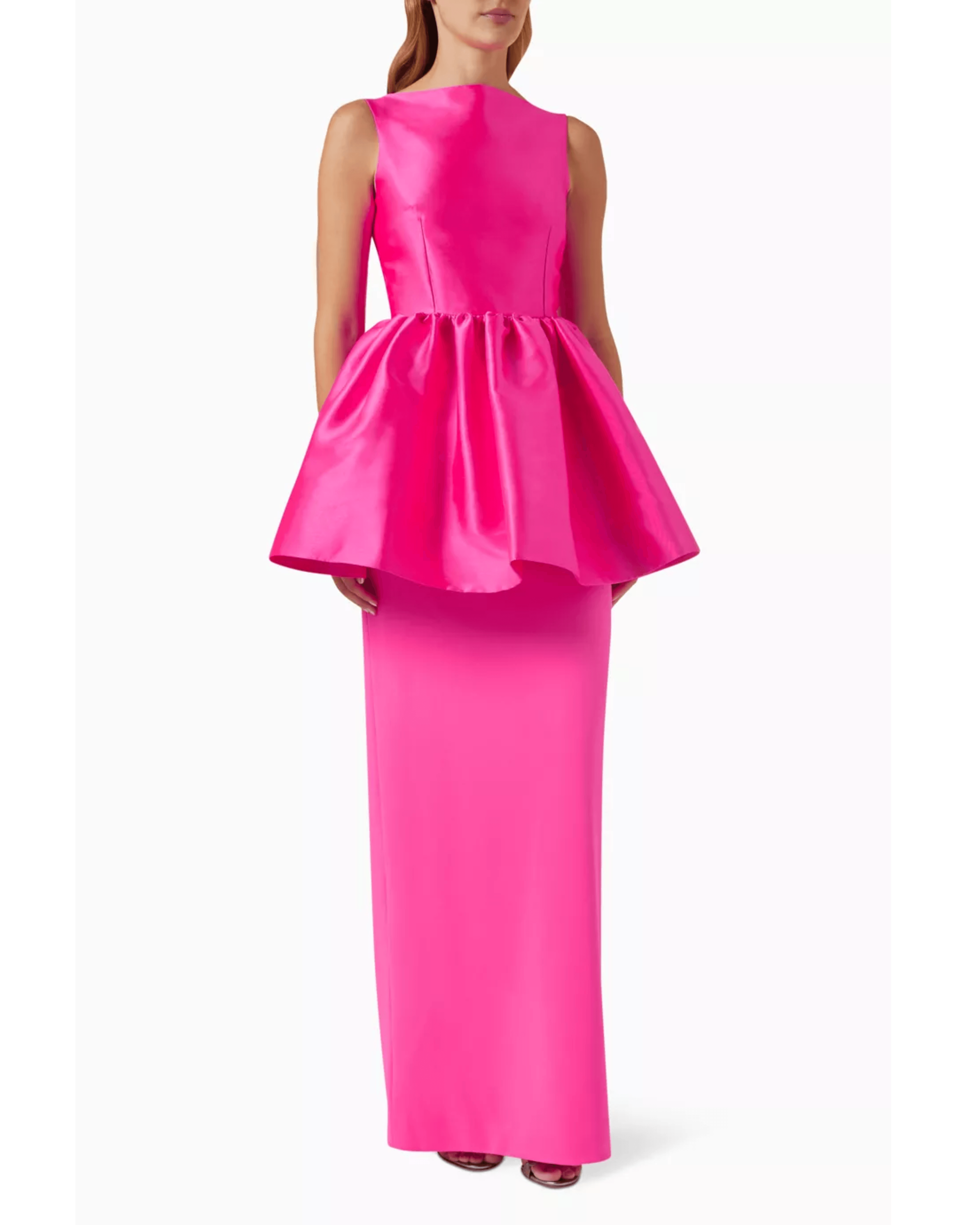 Alda Maxi Dress in Crepe-knit & Organza - Endless - UAE Rental and Resale for Women's Fashion