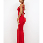 Aldona Slinky Jersey Rose Detail Evening Gown - Endless - UAE Rental and Resale for Women's Fashion