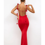 Aldona Slinky Jersey Rose Detail Evening Gown - Endless - UAE Rental and Resale for Women's Fashion