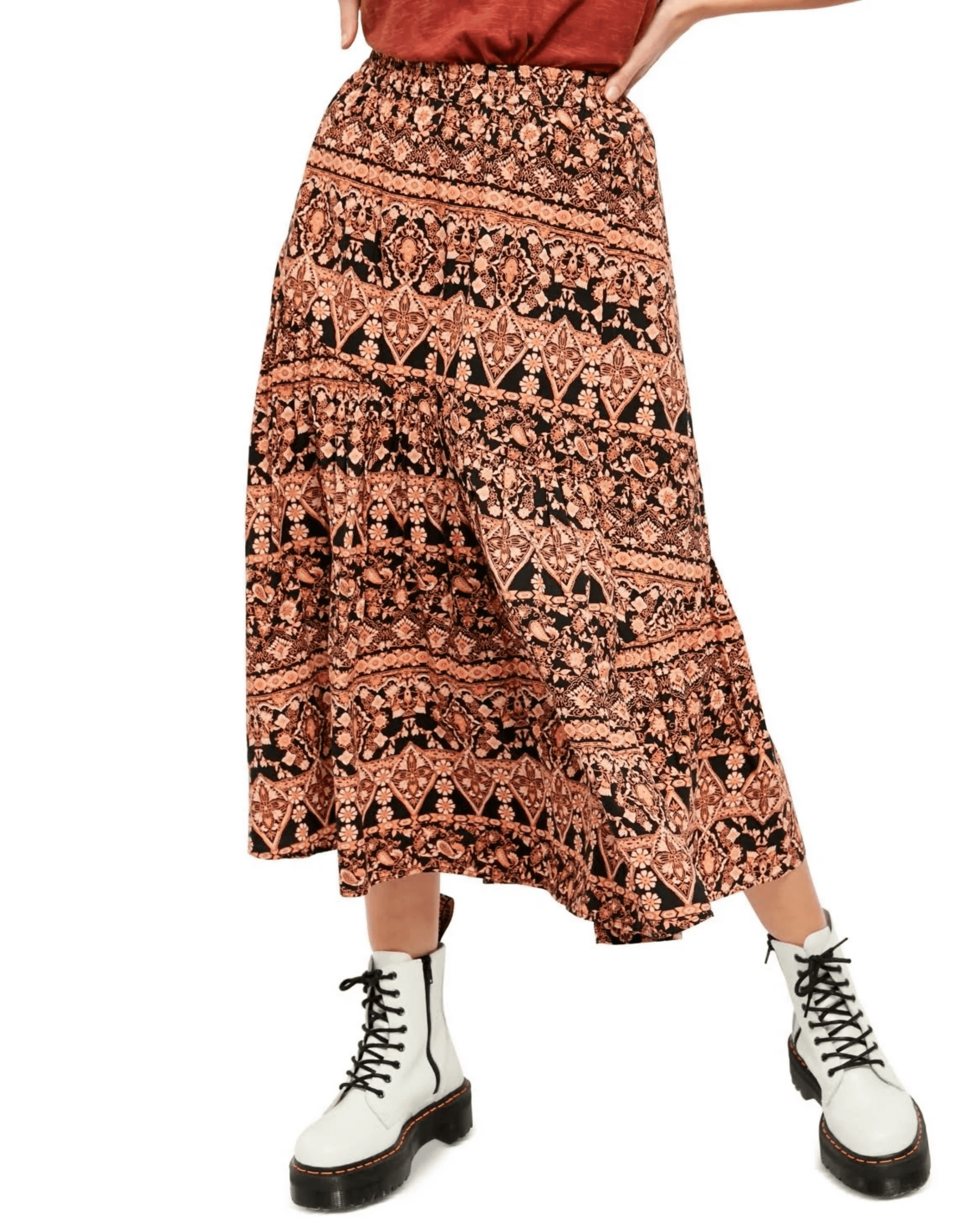 All About The Tiers Printed Midi Skirt - Endless - UAE Rental and Resale for Women's Fashion