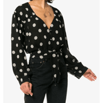 Amulet Polka Dot Chiffon Blouse - Endless - UAE Rental and Resale for Women's Fashion