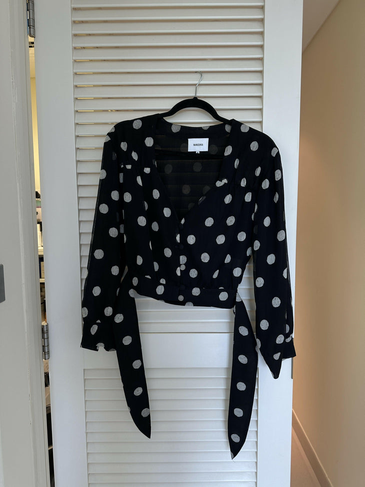 Amulet Polka Dot Chiffon Blouse - Endless - UAE Rental and Resale for Women's Fashion