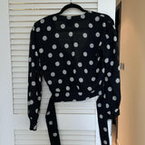 Amulet Polka Dot Chiffon Blouse - Endless - UAE Rental and Resale for Women's Fashion