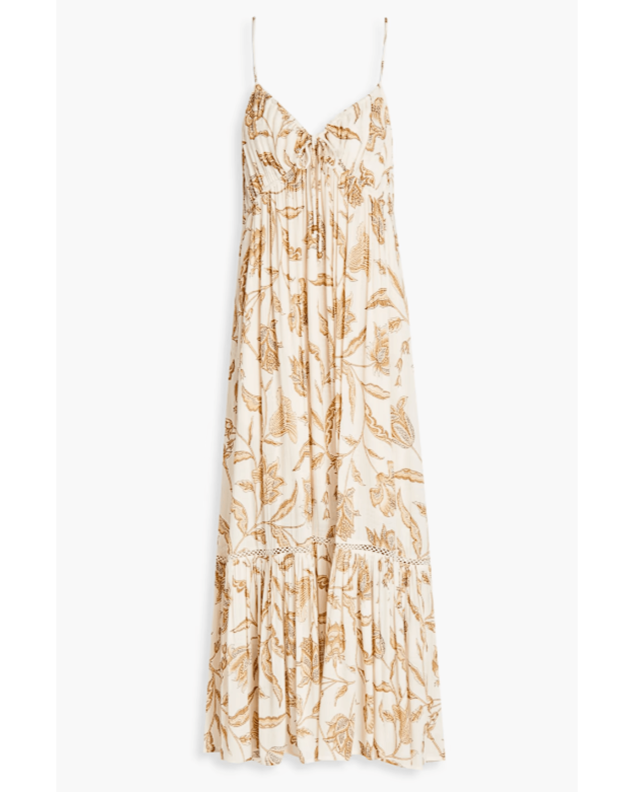 Amyris Kesara Lace-up Floral-print Gauze Maxi Dress - Endless - UAE Rental and Resale for Women's Fashion