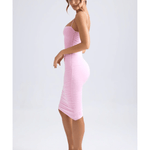 Anaisa Asymmetric Ruched Midi Dress - Endless - UAE Rental and Resale for Women's Fashion