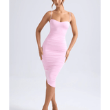 Anaisa Asymmetric Ruched Midi Dress - Endless - UAE Rental and Resale for Women's Fashion