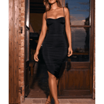 Anaisa Asymmetric Ruched Midi Dress - Endless - UAE Rental and Resale for Women's Fashion