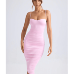 Anaisa Asymmetric Ruched Midi Dress - Endless - UAE Rental and Resale for Women's Fashion