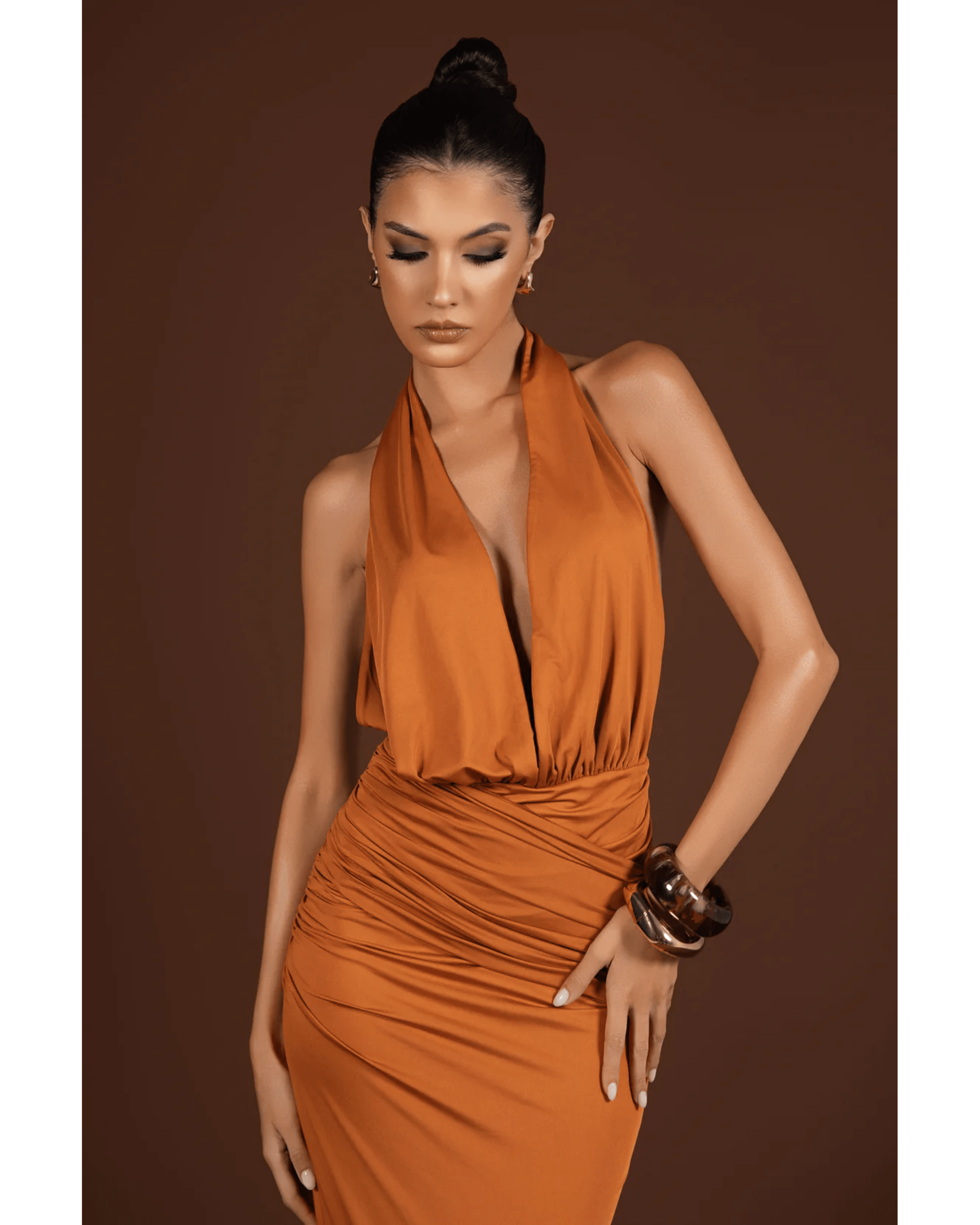 Angelica Gown - Rust - Endless - UAE Rental and Resale for Women's Fashion