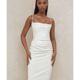 Anja Ivory Satin Corset Dress - Endless - UAE Rental and Resale for Women's Fashion