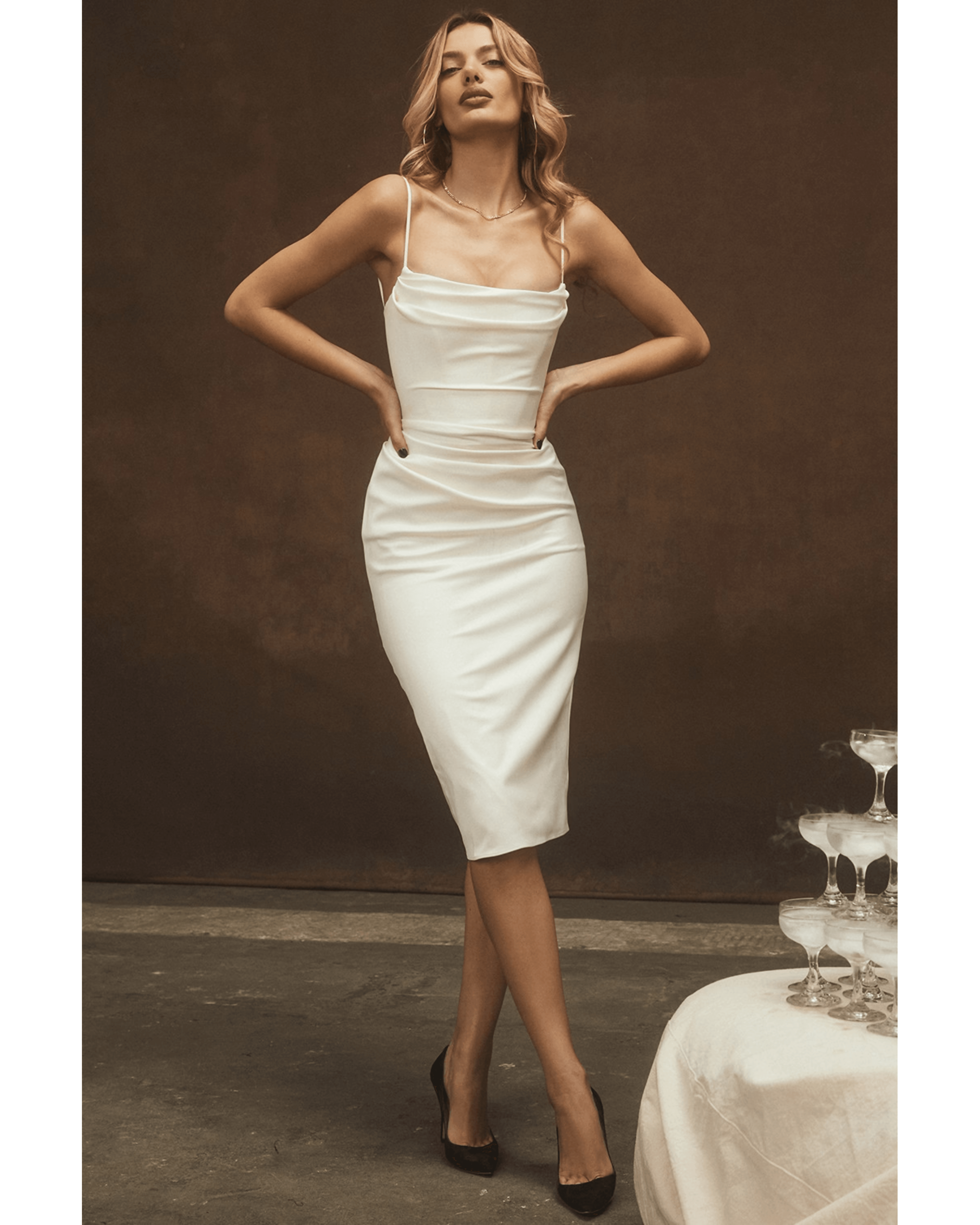 Anja Ivory Satin Corset Dress - Endless - UAE Rental and Resale for Women's Fashion