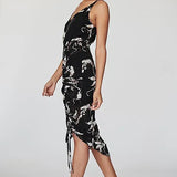 Apparition Ruched Cocktail Midi Dress - Endless - UAE Rental and Resale for Women's Fashion