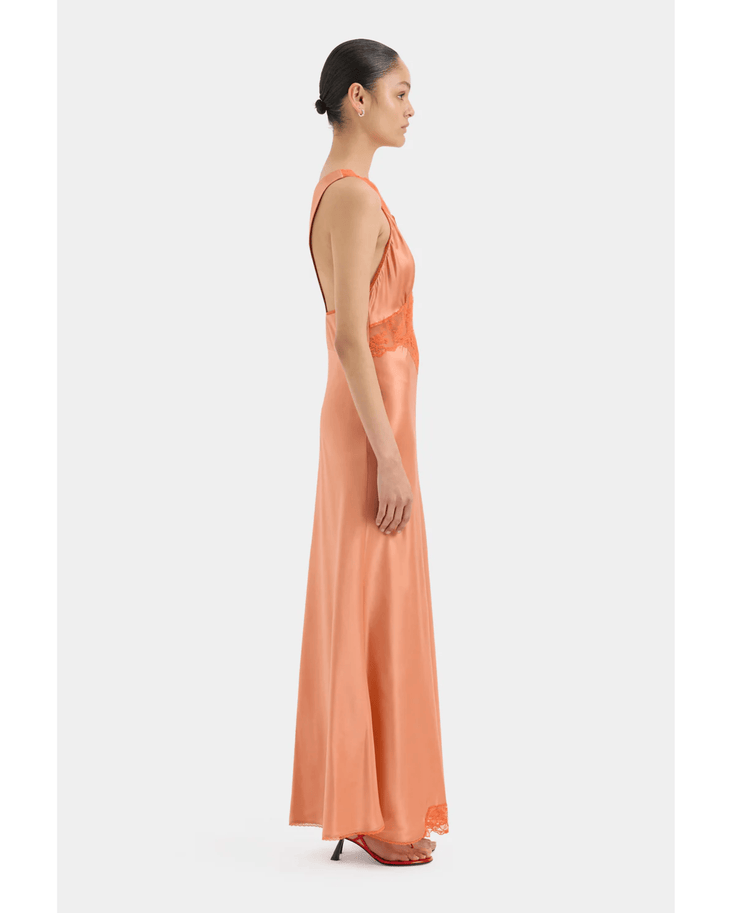 Aries Cut Out Gown in Orange Peach - Endless - UAE Rental and Resale for Women's Fashion