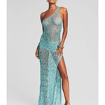 Askala Sequin Crochet Turquoise Dress - Endless - UAE Rental and Resale for Women's Fashion