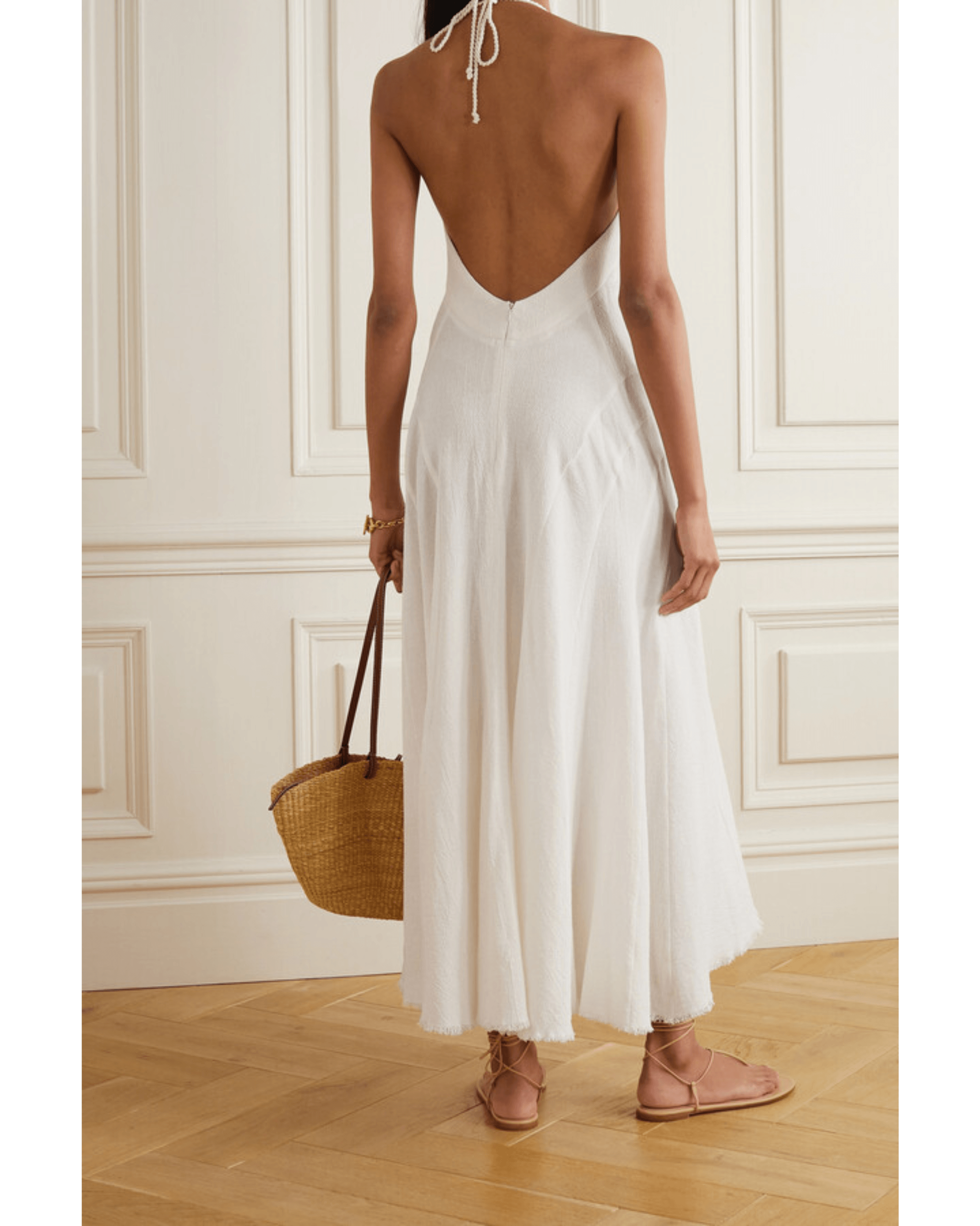 Asymmetric Cotton Halterneck Midi Dress - Endless - UAE Rental and Resale for Women's Fashion