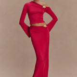 Asymmetrical Maxi Co-Ord With Floral Hardware - Endless - UAE Rental and Resale for Women's Fashion