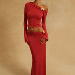 Asymmetrical Maxi Co-Ord With Floral Hardware - Endless - UAE Rental and Resale for Women's Fashion