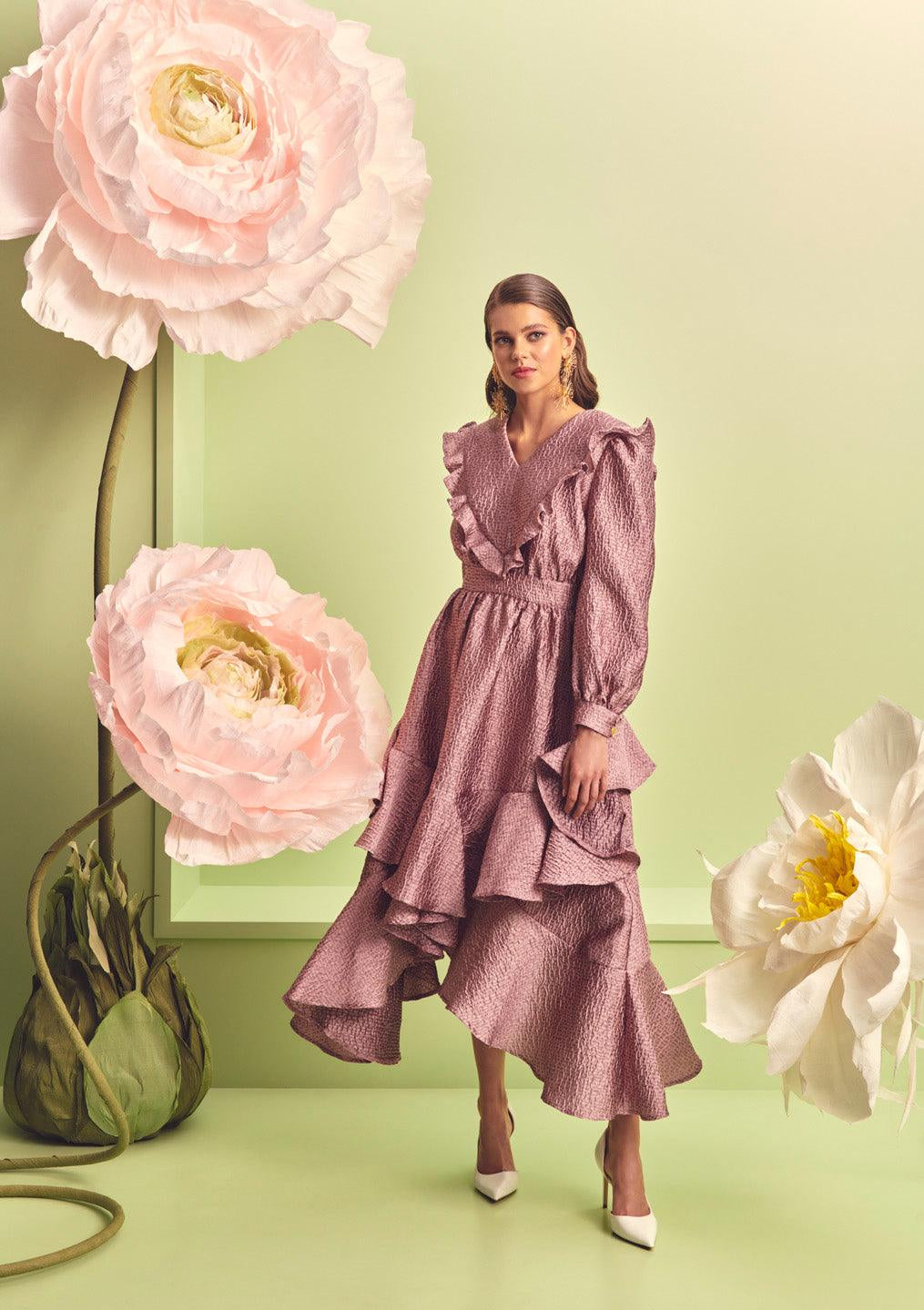 Asymmetrical Midi Dress - Endless - UAE Rental and Resale for Women's Fashion