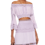 Atria Cropped Off-the-shoulder Crocheted Lace And Cotton-blend Voile Top - Endless - UAE Rental and Resale for Women's Fashion