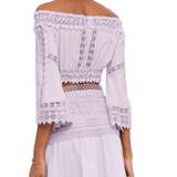 Atria Cropped Off-the-shoulder Crocheted Lace And Cotton-blend Voile Top - Endless - UAE Rental and Resale for Women's Fashion