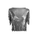 Ava V-Neck Top Silver - Endless - UAE Rental and Resale for Women's Fashion