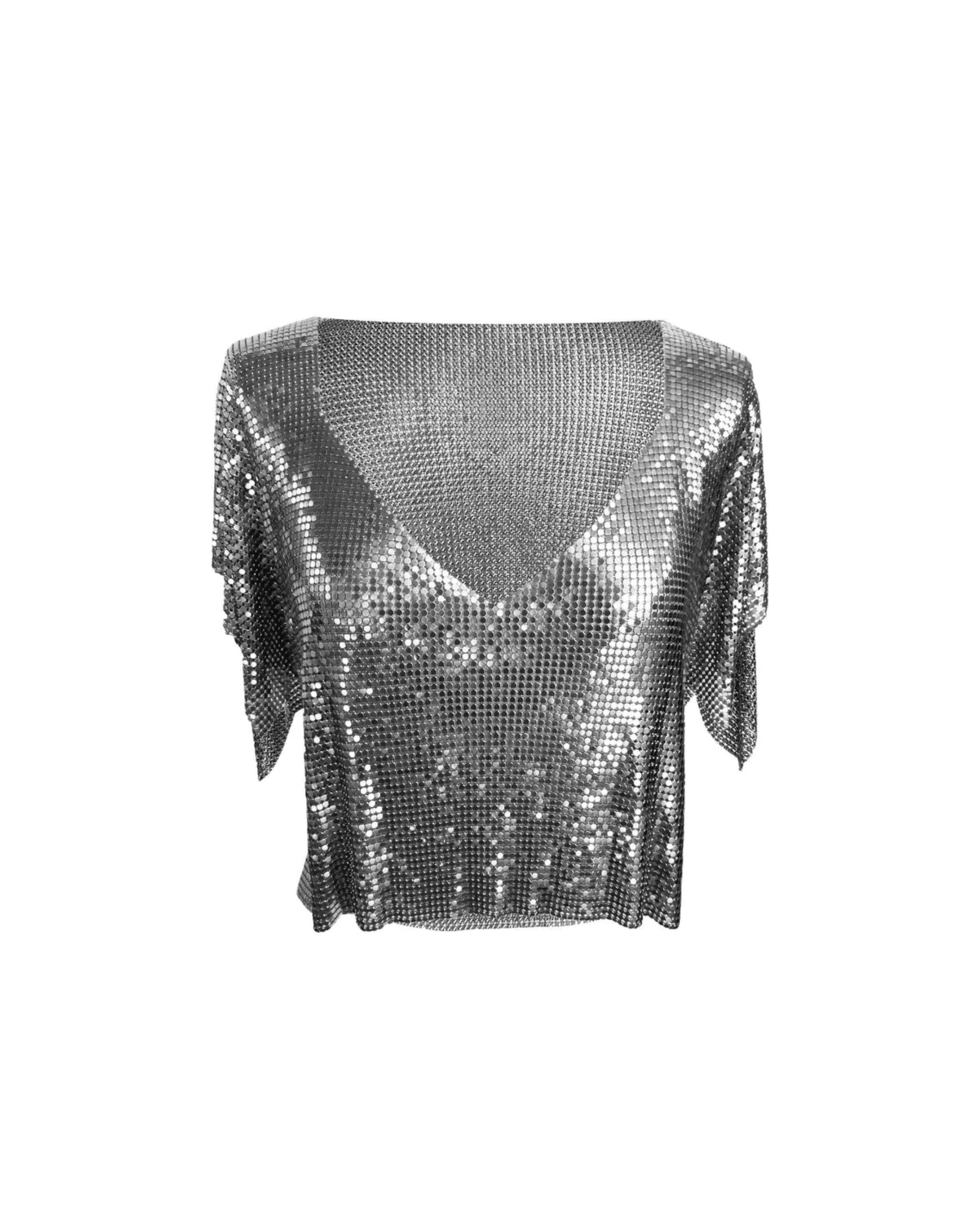 Ava V-Neck Top Silver - Endless - UAE Rental and Resale for Women's Fashion