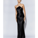 Avery Satin Maxi Halter Dress - Endless - UAE Rental and Resale for Women's Fashion