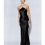 Avery Satin Maxi Halter Dress - Endless - UAE Rental and Resale for Women's Fashion