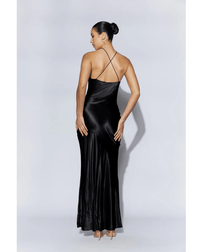 Avery Satin Maxi Halter Dress - Endless