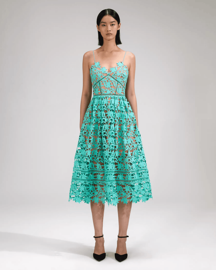 Azaelea Floral-embroidered Woven Midi Dress - Endless - UAE Rental and Resale for Women's Fashion