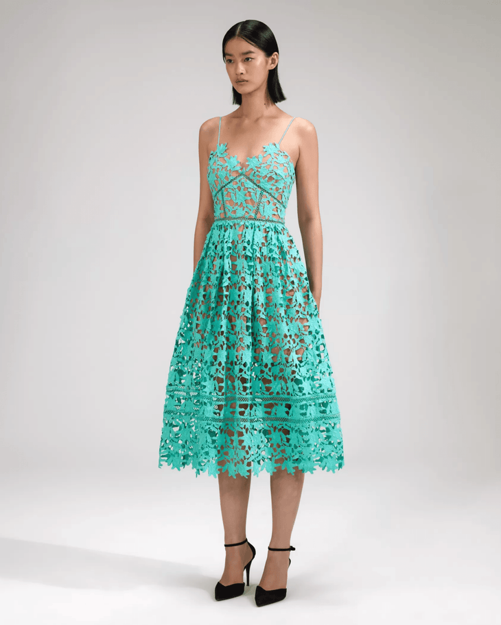 Azaelea Floral-embroidered Woven Midi Dress - Endless - UAE Rental and Resale for Women's Fashion